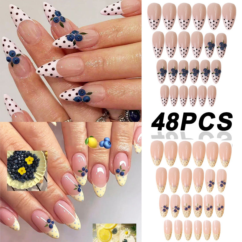 French Tip Floral Press-On Nail Set Stornfield