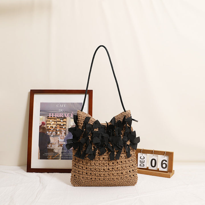 Handmade beach bag with decorative bows Stornfield