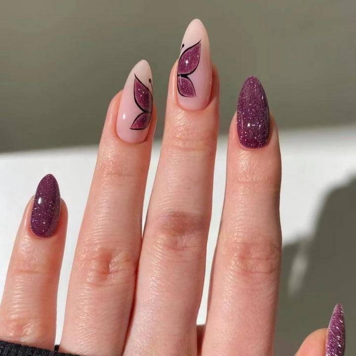 Elegant Glittery Butterfly Nail Art Stornfield