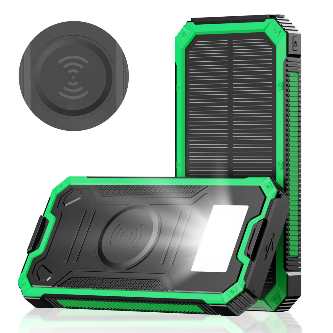 Solar-powered power bank with fast charging function and wireless charging option Stornfield