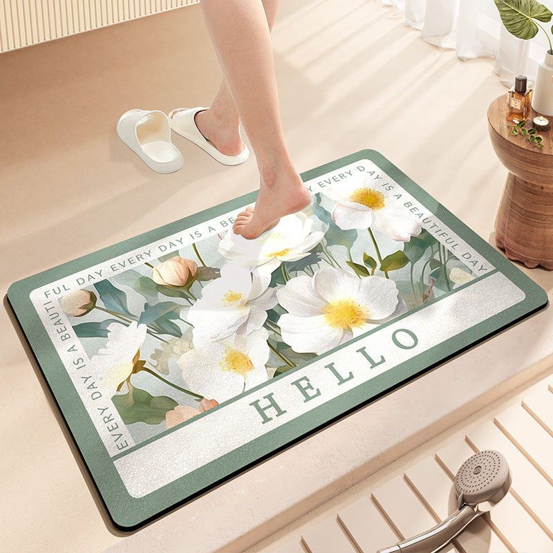 Floral Inspirational Bath Mat