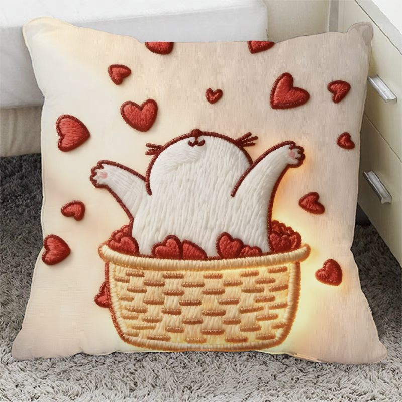 Cute Cat-Themed Decorative Cushion