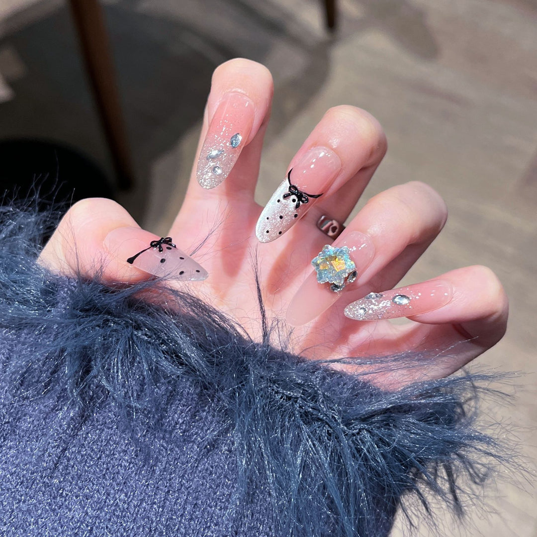 Decorative Crystal-Embellished Press-On Nail Set Stornfield