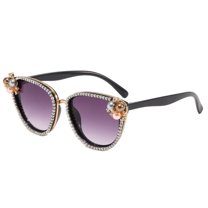 Ladies glamorous sunglasses with pearl and crystal decoration Stornfield