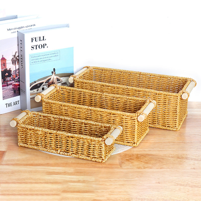 Versatile Woven Rectangular Storage Basket Stornfield