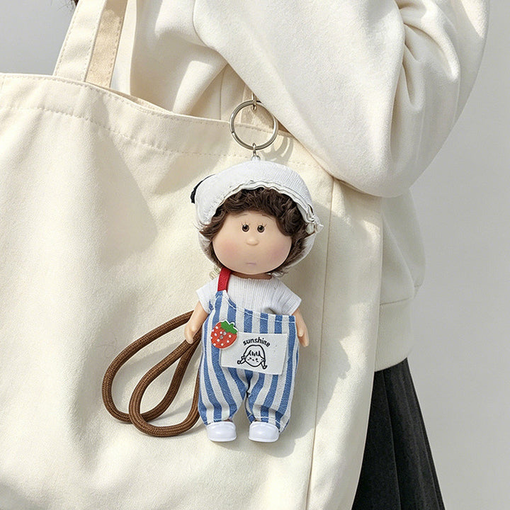 Hooded Doll Bag Charm Keychain with Denim Outfit & Loop Strap Stornfield