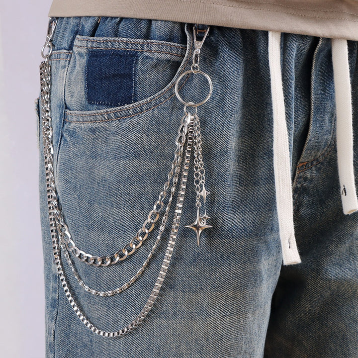 Fashionable keychain chain with sparkling stars Stornfield