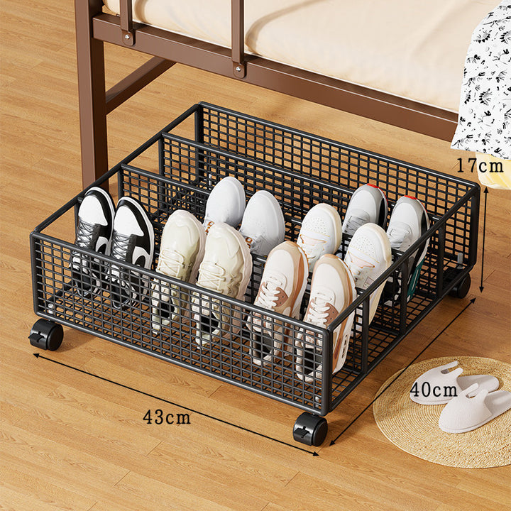 Under-Bed Low-Profile Mesh Shoe Storage Organizer