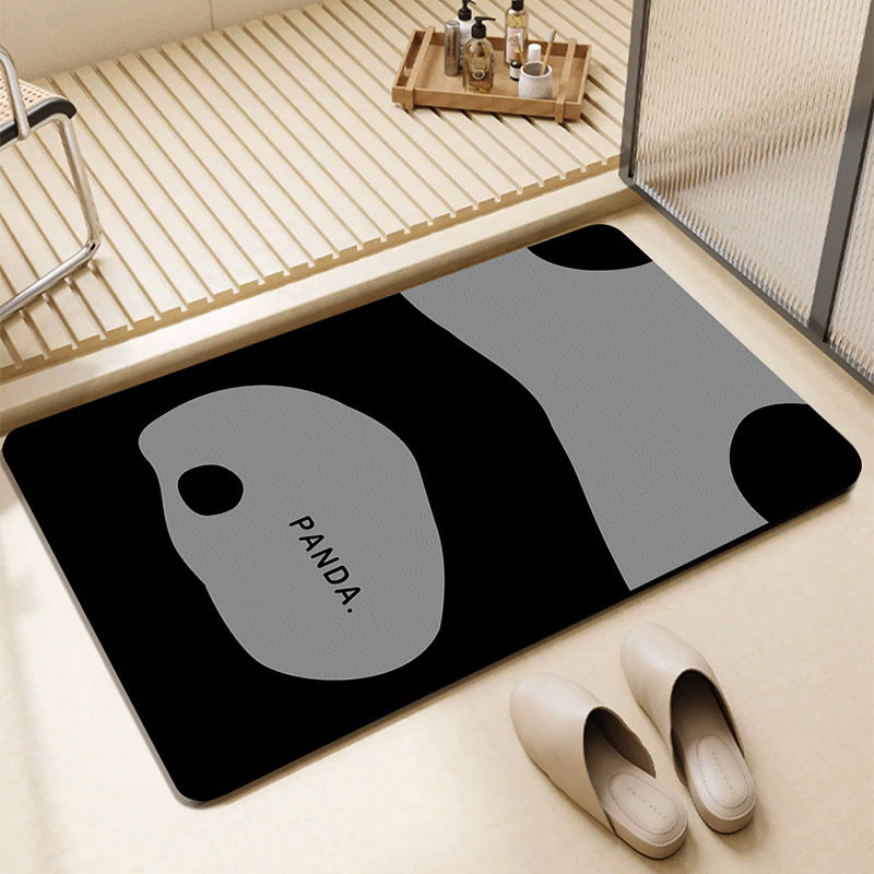 Playful Panda-Themed Bath Mat