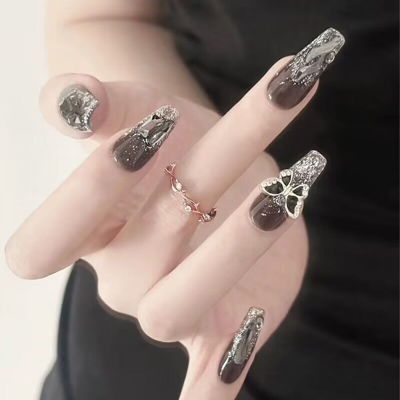 Elegant Floral French Tip Press-On Nails Stornfield