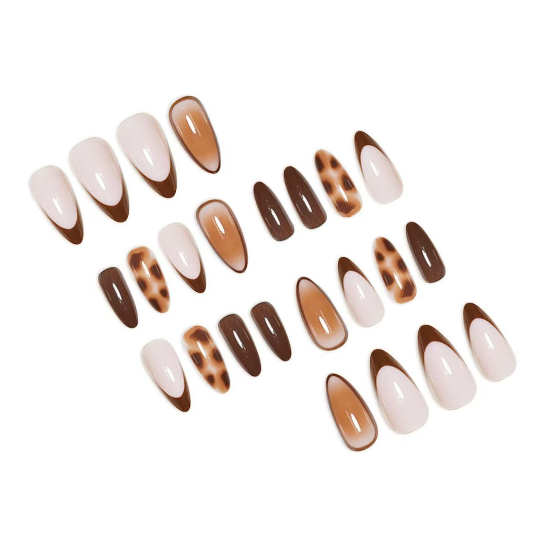 Elegant Artificial Nails in Fashionable Mink Brown Color Stornfield