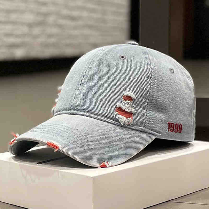 Unisex Distressed Denim Baseball Cap Stornfield