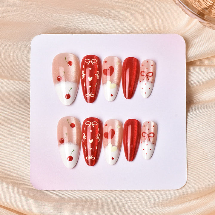 Creative Cherry-Design Press-On Nail Set Stornfield