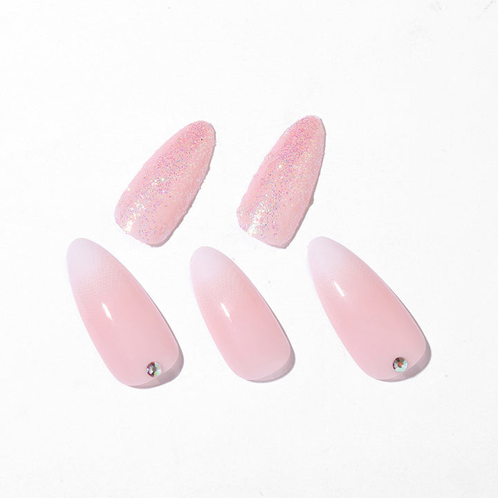 Elegant Press-On Nail Tips Set with Glitter and Ombre Design Stornfield