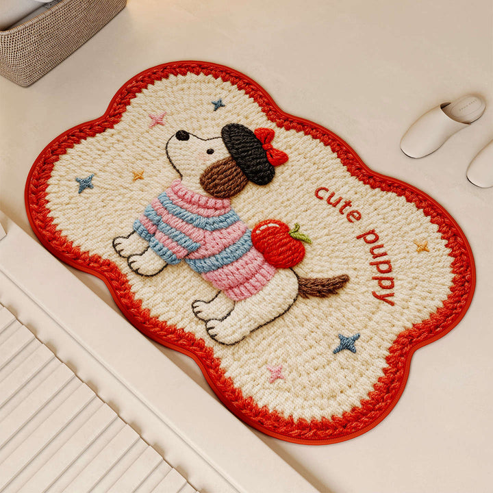 Playful Dog-Themed Bath Mat