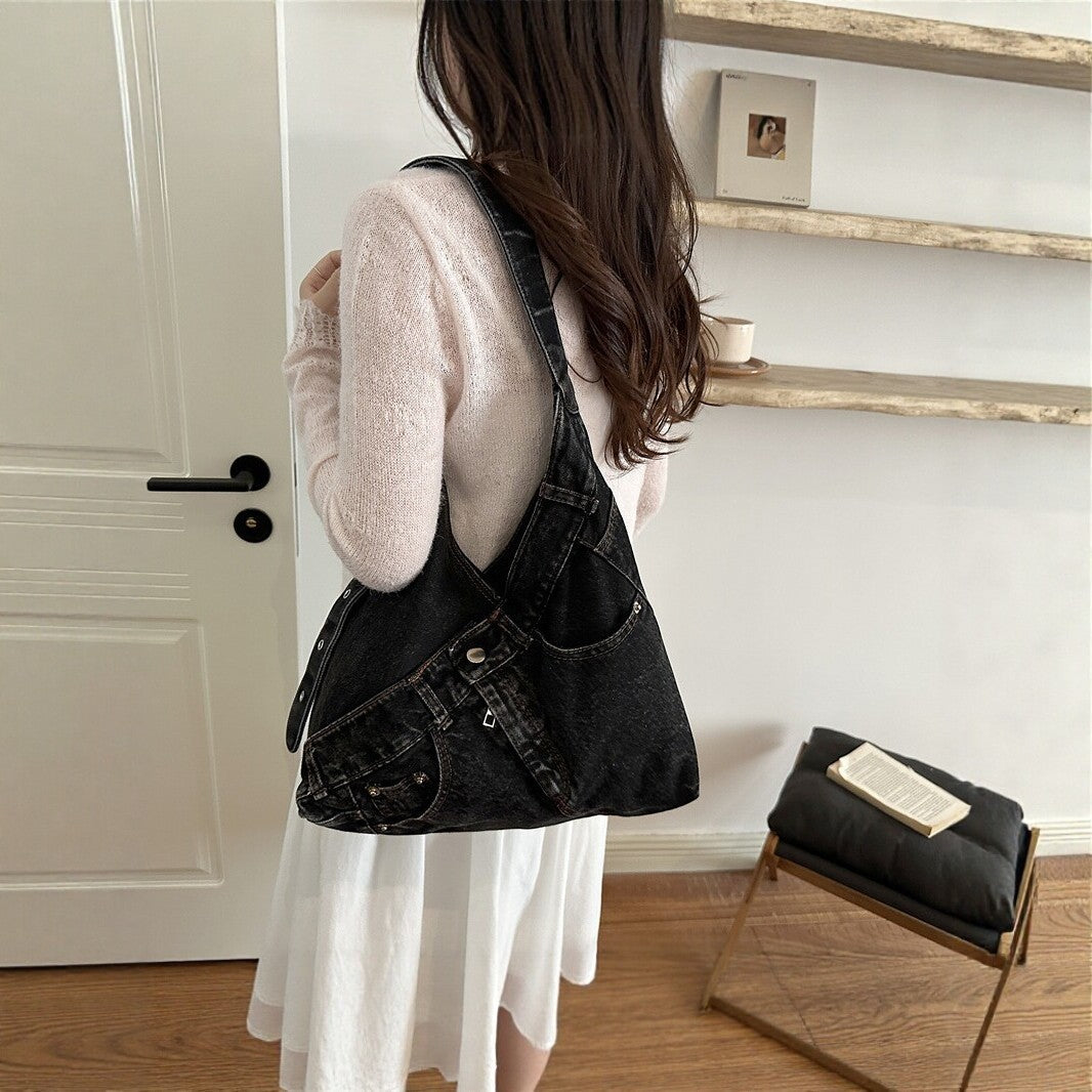 Stylish Denim Slouchy Tote Bag
