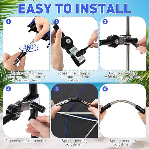 Women’s sturdy beach sunshade umbrella with adjustable mounting system Stornfield