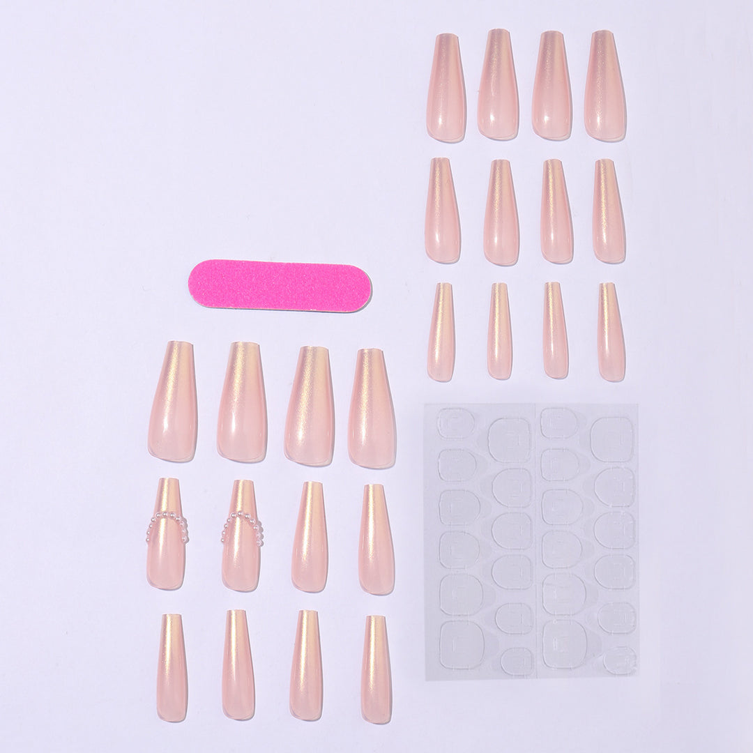 Elegant artificial nails with pearl decorations Stornfield