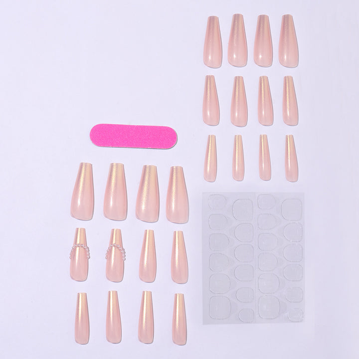Elegant artificial nails with pearl decorations Stornfield