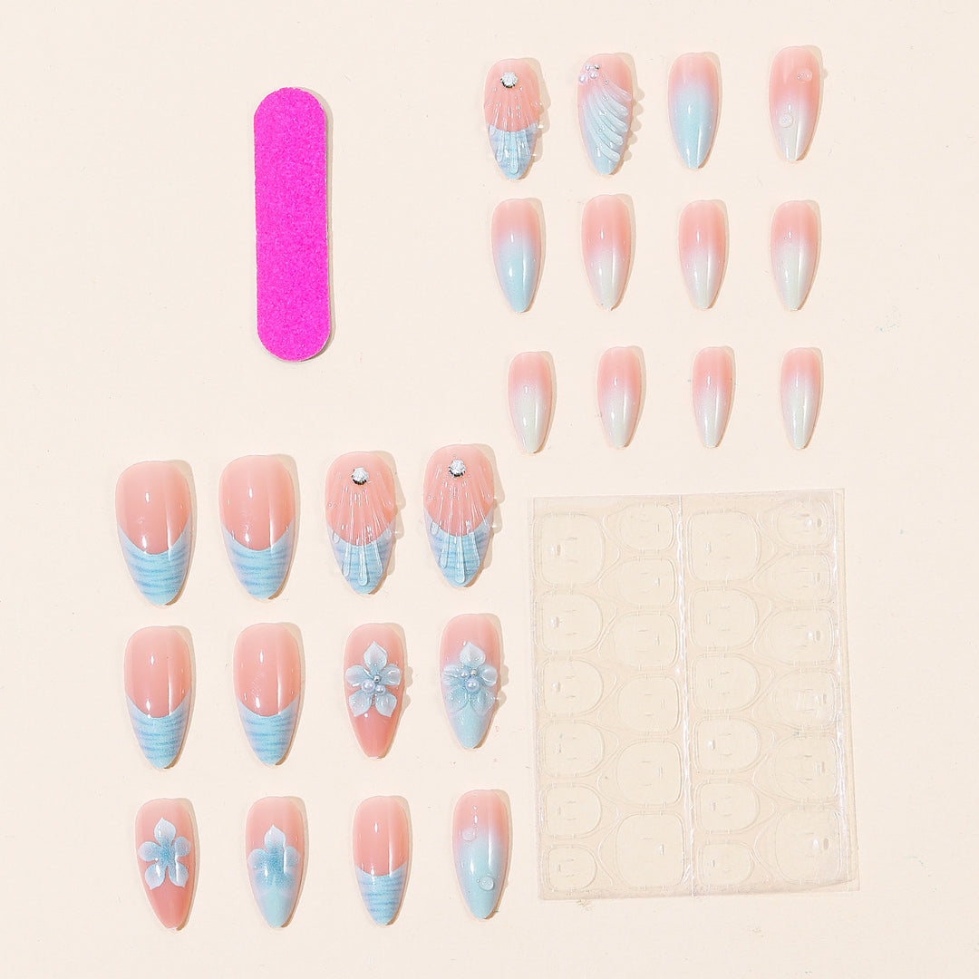 Floral Sculpted Acrylic Nail Art Extensions Stornfield