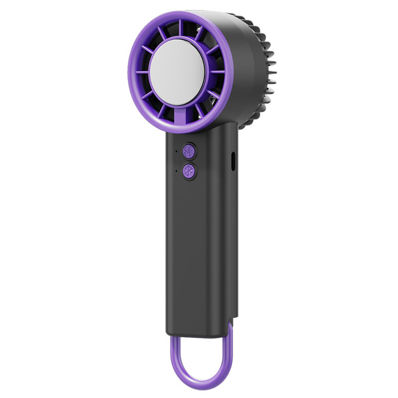 Cooling portable handheld evaporative mister fan with tri-speed adjustable airflow and foldable desktop stand Stornfield