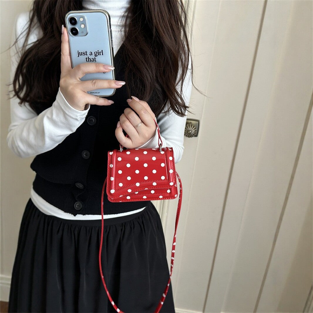 Polka Dot Patterned Mini Crossbody Bag