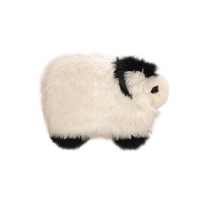 Plush cuddly pillow in sheep shape with dense artificial fur and soft polyester filling Stornfield