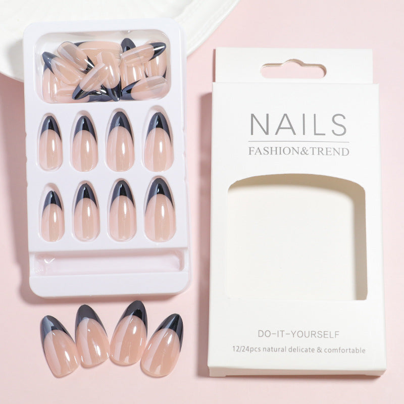 Elegant French Tip Press-On Nail Art Set Stornfield