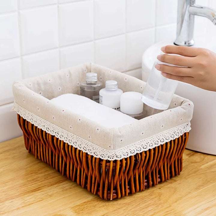 Women’s storage basket with decorative fabric lining Stornfield