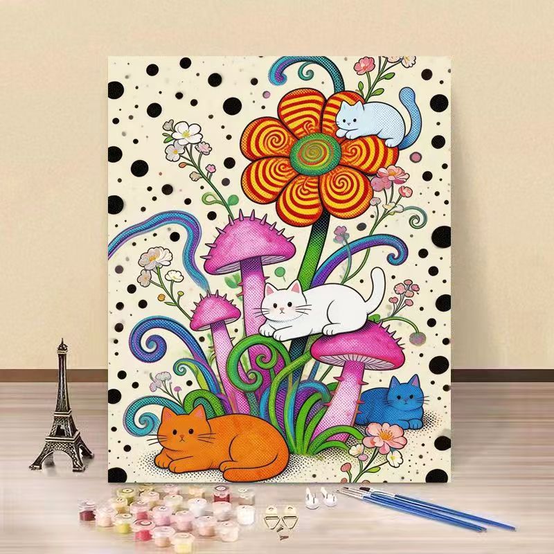 Cat-Themed DIY Paint by Numbers Canvas Kit Stornfield