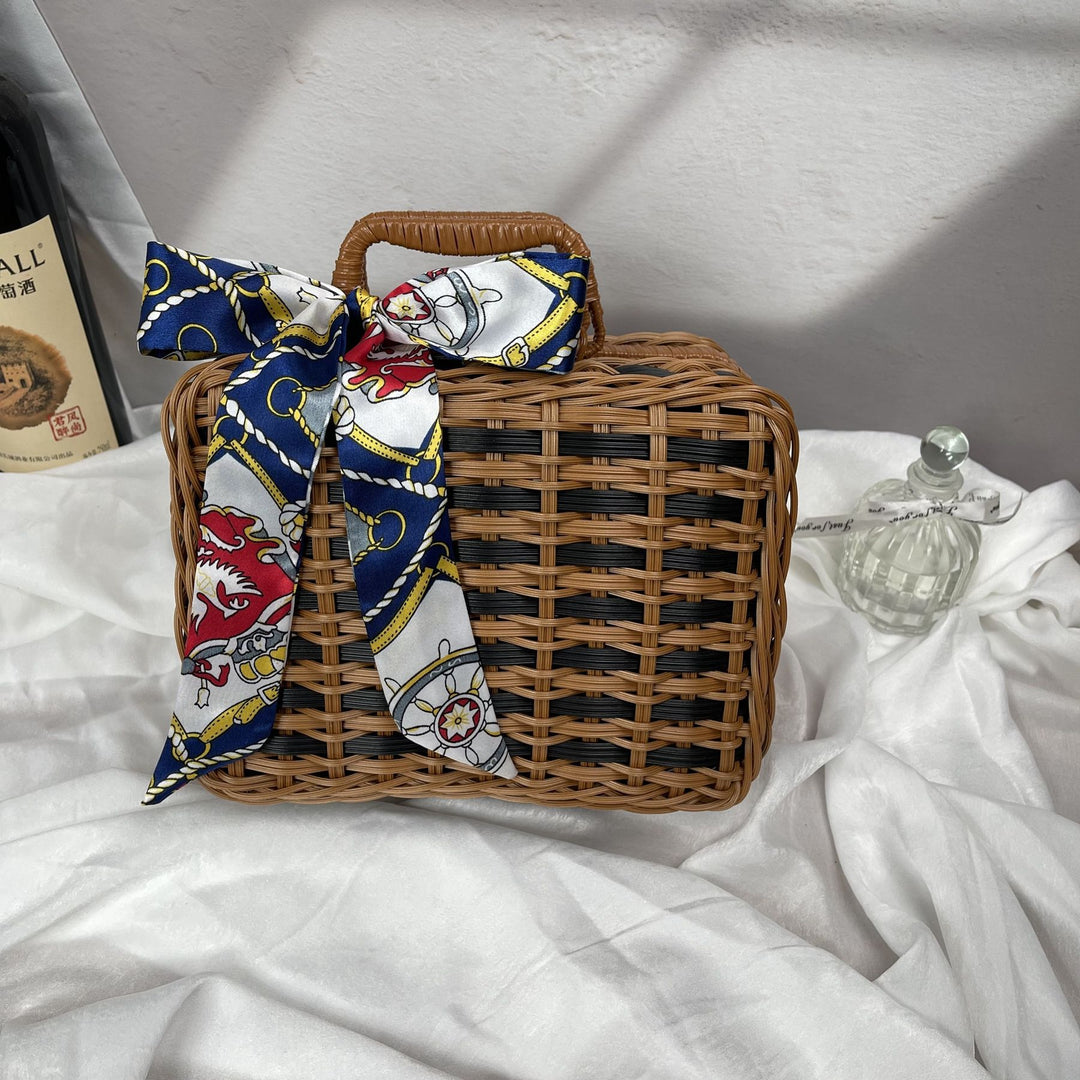 Women's braided handbag with decorative silk ribbon Stornfield