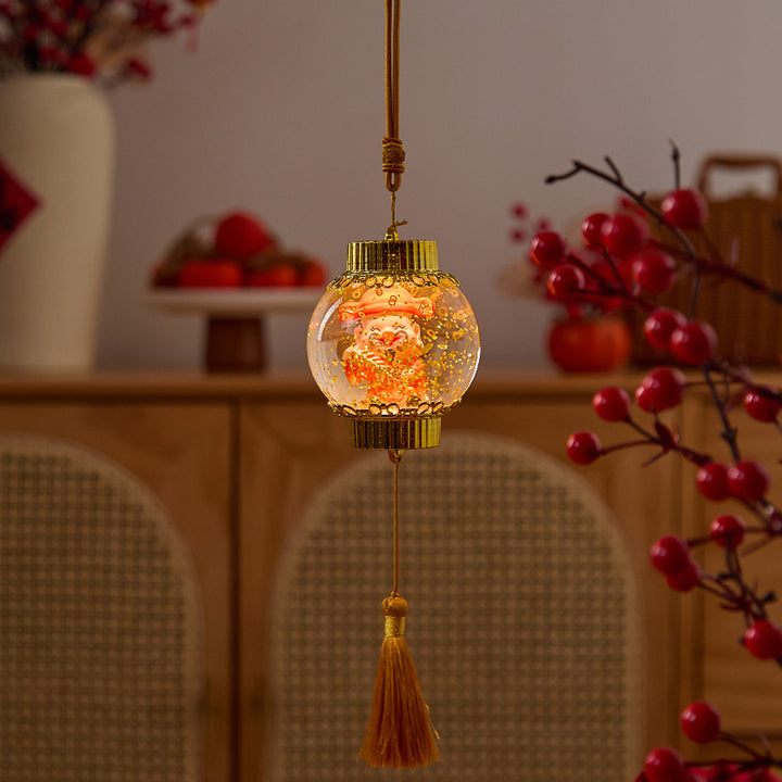 Nostalgic Christmas lantern with festive Santa Stornfield