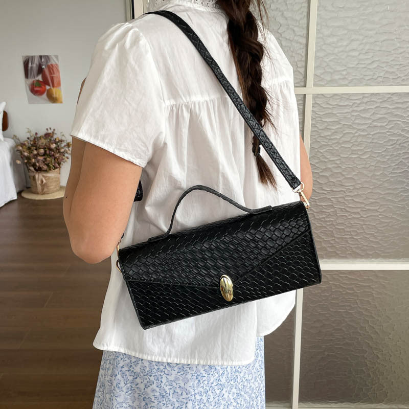 Woven Leather Evening Clutch