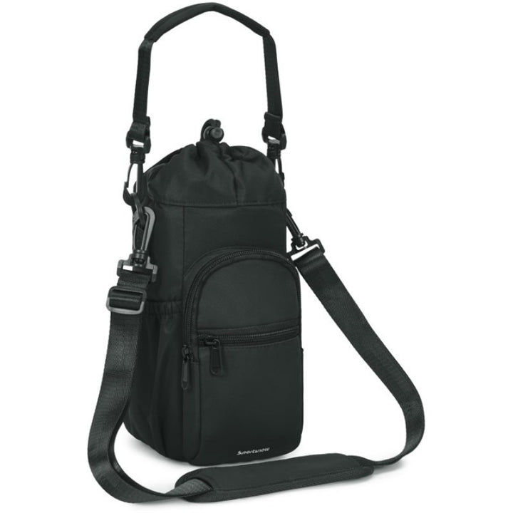 Insulated drinking bottle carrying bag with external compartment Stornfield