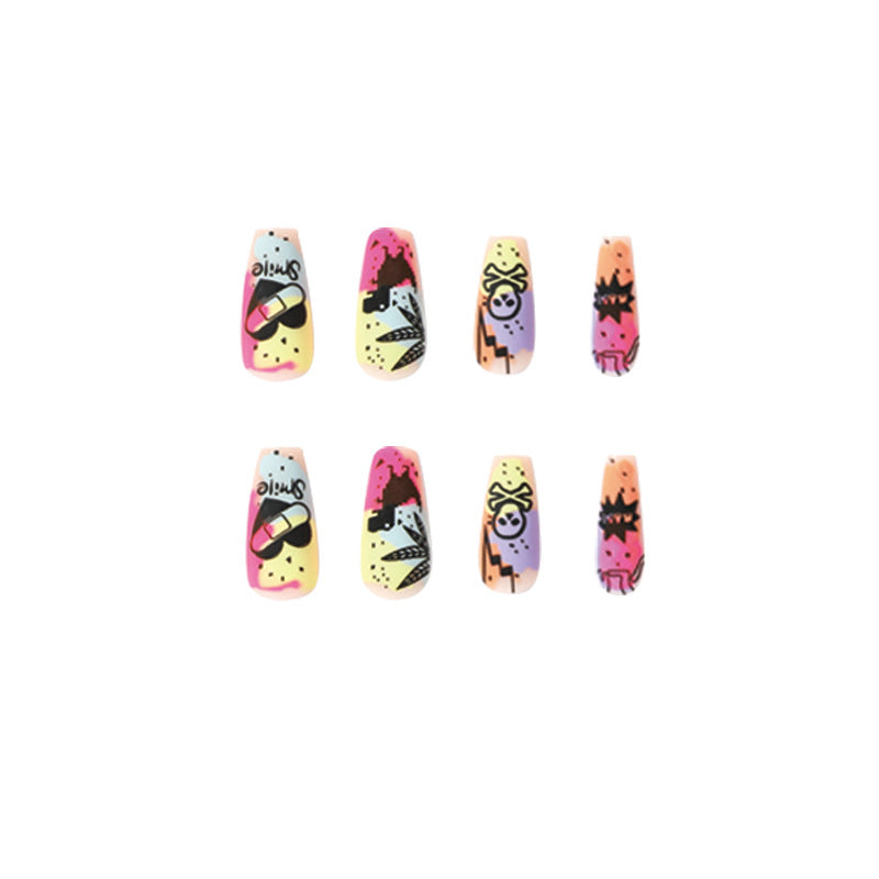 Creative artificial nails with colorful designs Stornfield