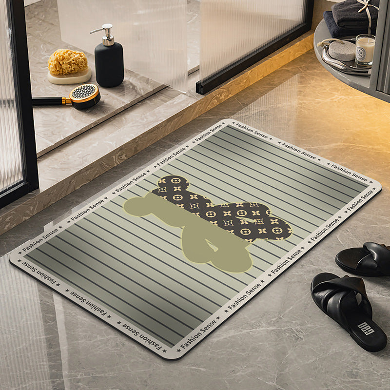 Fun Graphic Bath Mat for Bathroom