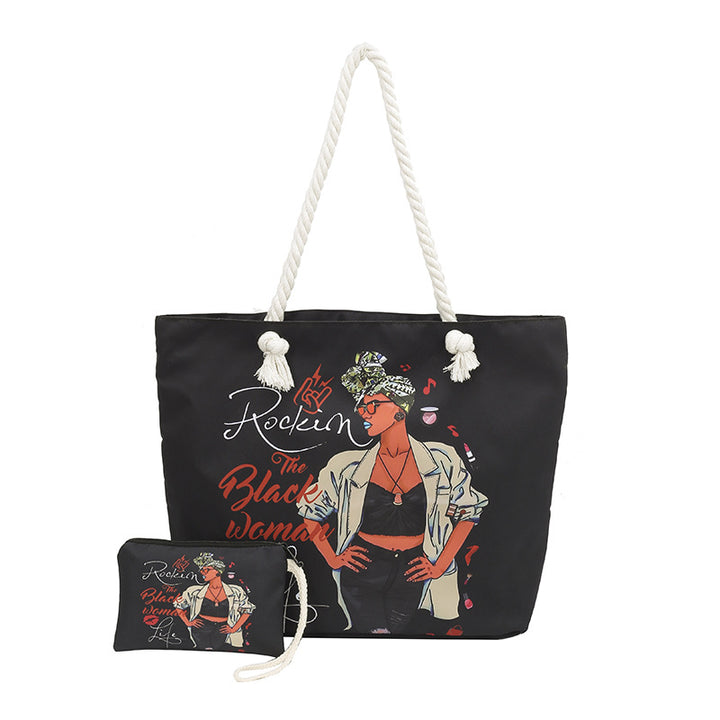 WoStylish Graphic Print Beach Tote Bag Stornfield