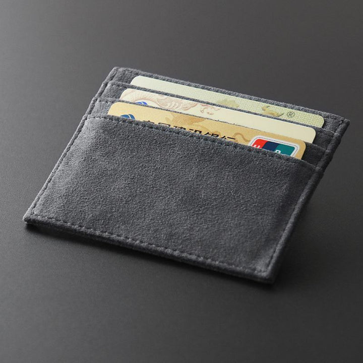 Textured Leather Card Holder Wallet