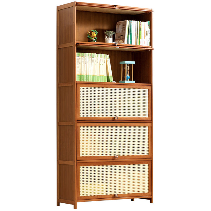 Storage chest with decorative rattan front and functional storage Stornfield