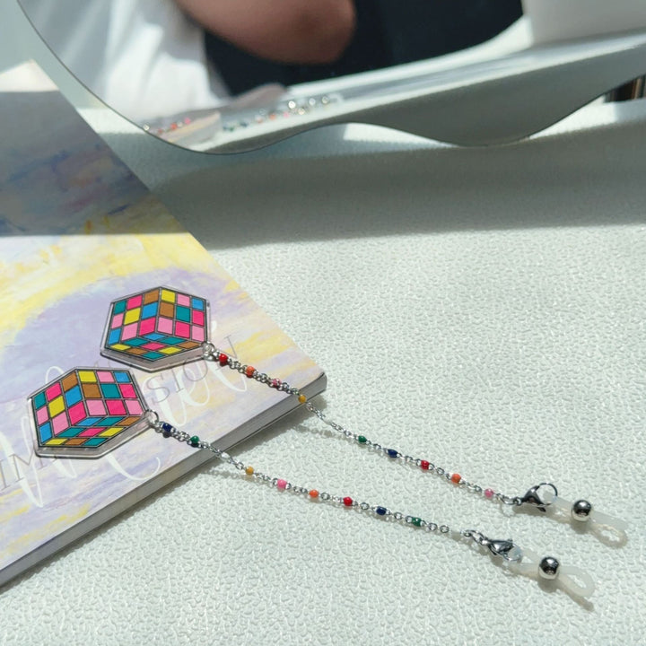 Colorful Rubik's Cube Dangle Earrings Stornfield