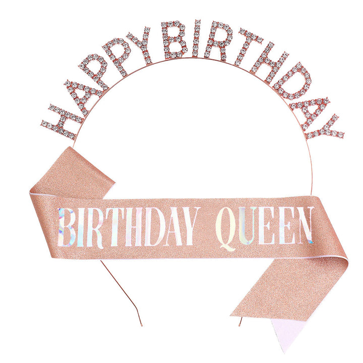 Ladies Glitter Headband with "Happy Birthday" Inscription Stornfield