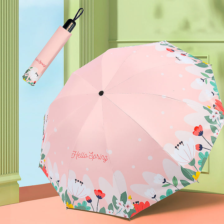 Women's Folding Umbrella with Floral Design Stornfield