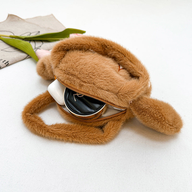 Playful plush handbag with ears and character design Stornfield