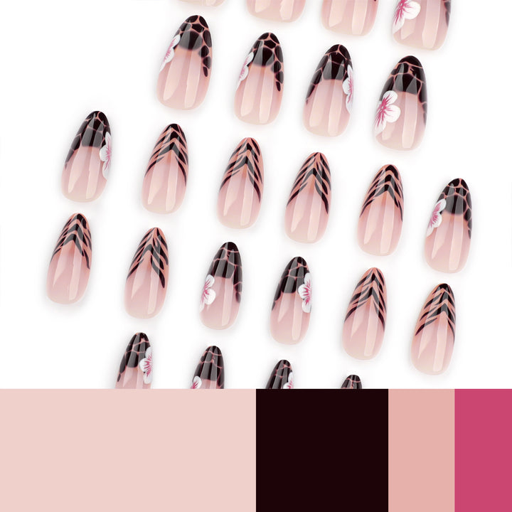 Artful Stiletto nails with floral accent Stornfield