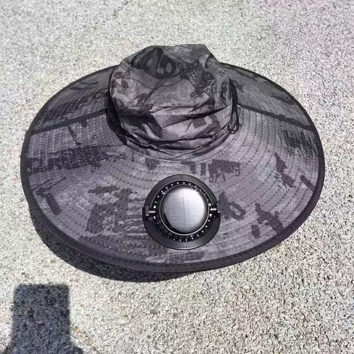 Ventilated outdoor fishing hat with two rechargeable fans, waterproof material and adjustable chin strap Stornfield