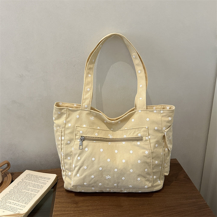 Stylish Polka Dot Canvas Tote Bag