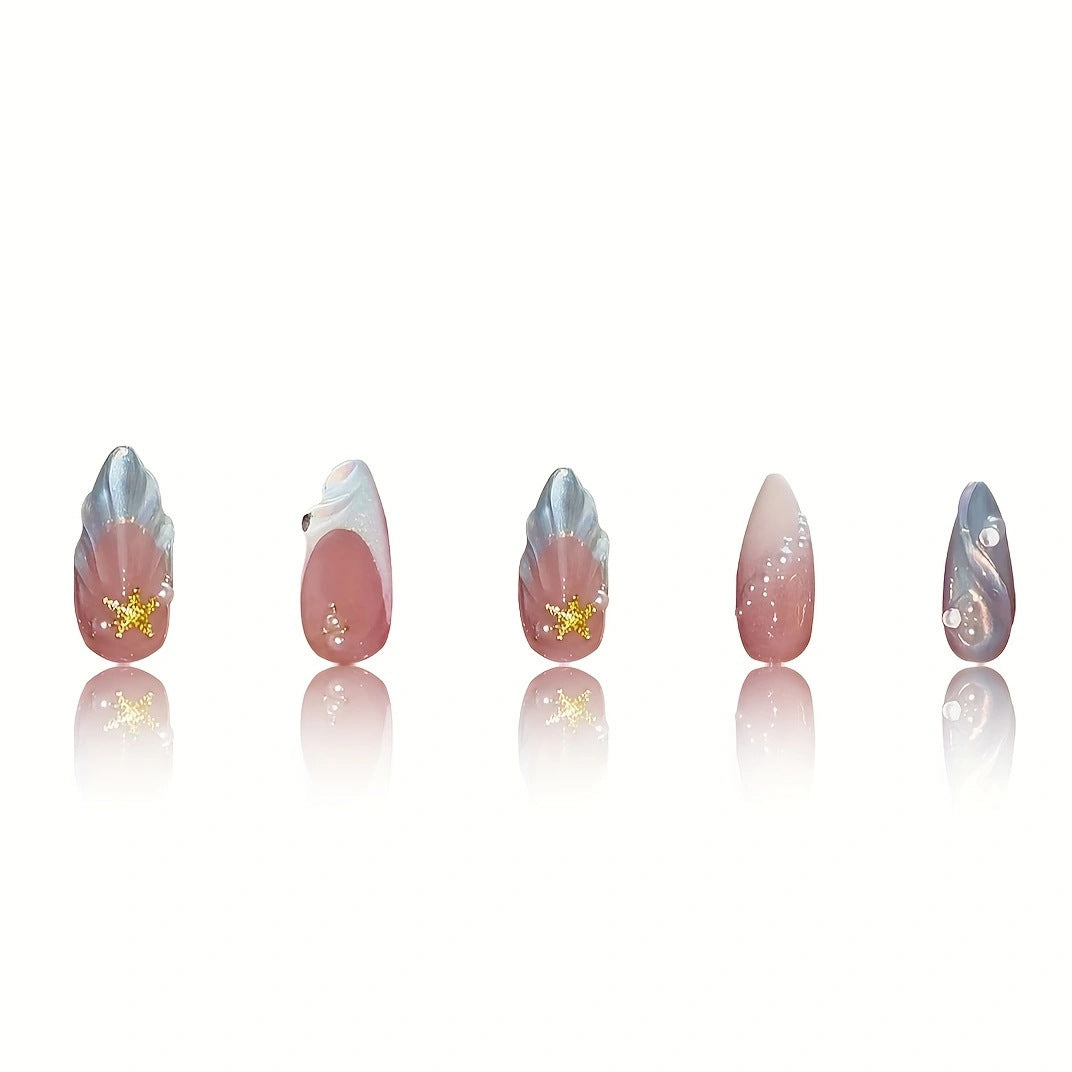Mermaid-Inspired Press-On Nail Art Stornfield