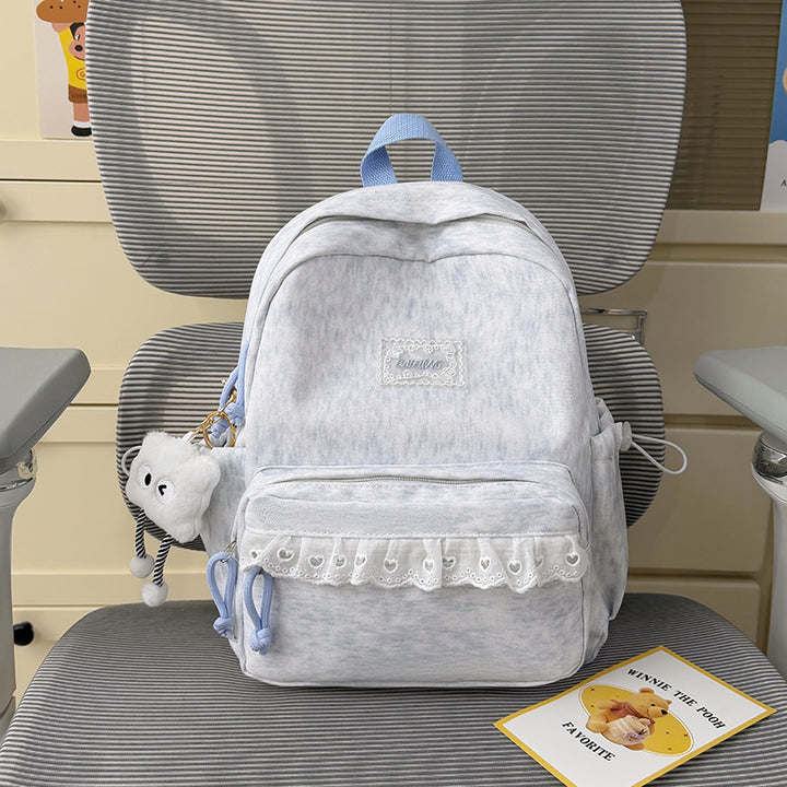 Stylish Backpack with Decorative Lace Trim Stornfield