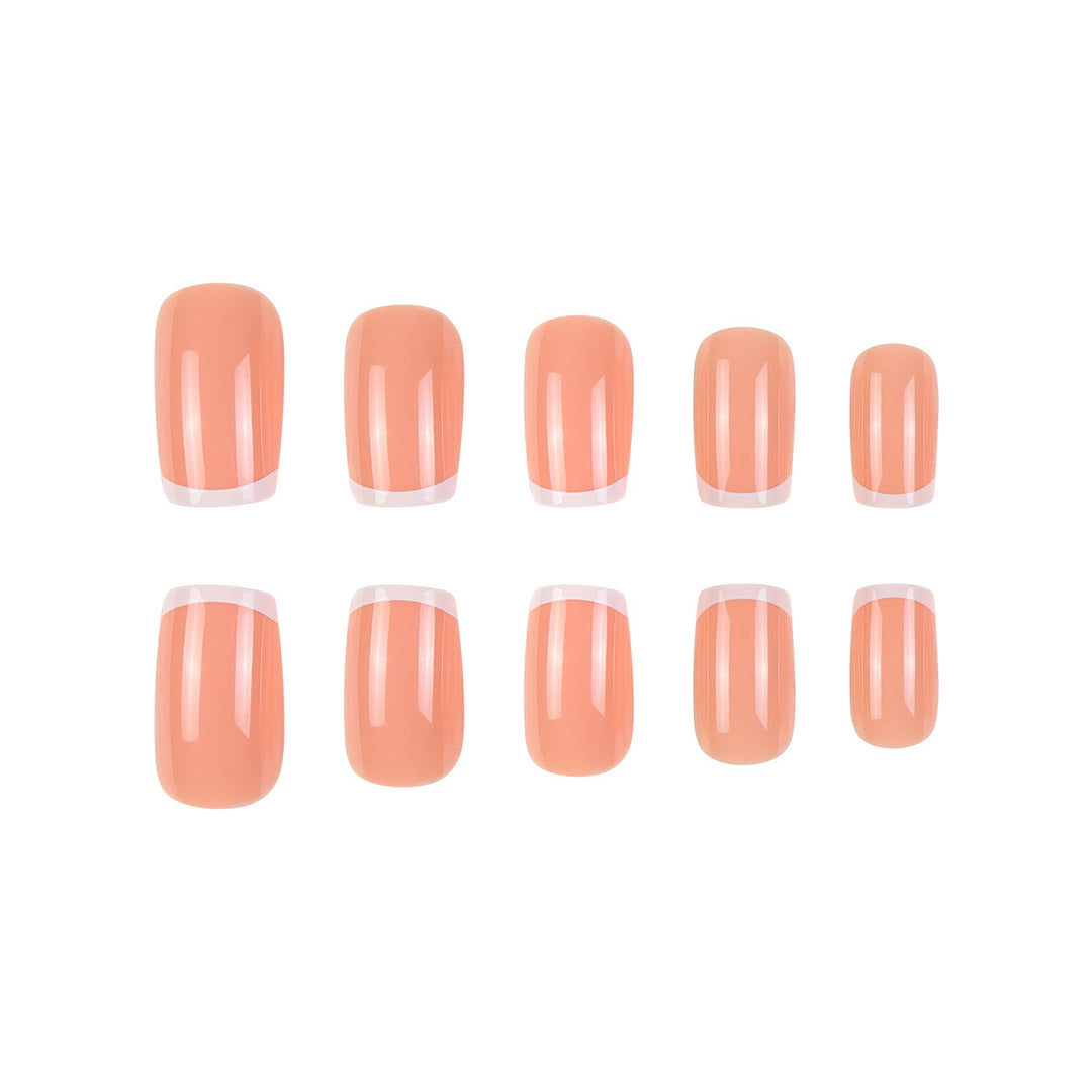 Glossy French Tip Press-On Nail Set Stornfield