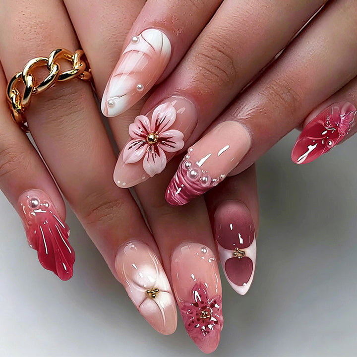 Artistic Floral Press-On Nail Collection Stornfield